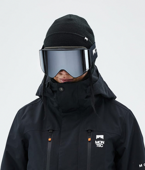 Masque De Ski – Noir Avec Écran Miroir Noir